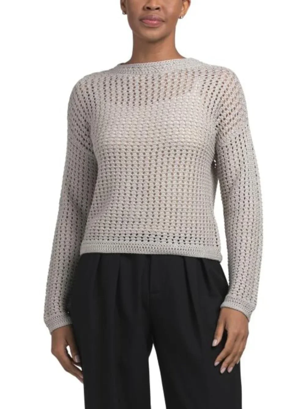 VINCE Crochet Crew Neck Sweater